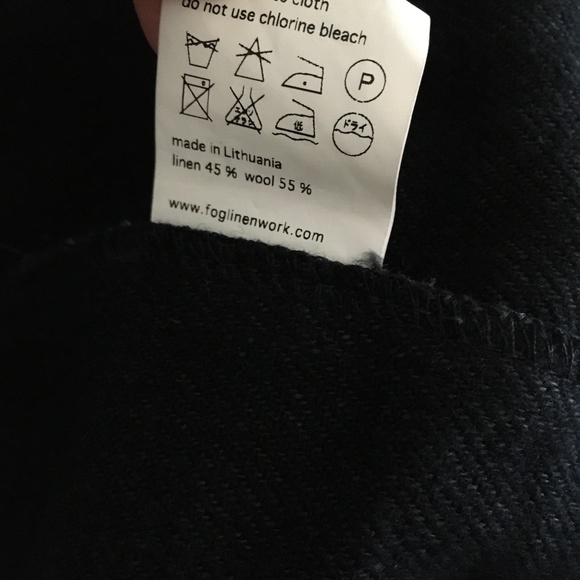 FOG LINEN WORK Japan Dark Blue Woven Linen + Wool Tie Front Coat S/M - Picture 8 of 8